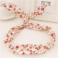 Cute White Floral Hairband/scarf
