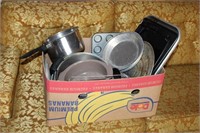 BOX OF MISC. POTS & PANS