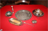 LOT OF MISC. SILVER PLATE, MANS. BOTTLE CO.