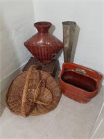 WICKER AND WOOD ITEMS