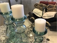 4PC GLASS CANDLE HOLDERS