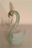 Hand Blown Glass Swan