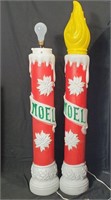 PAIR NOEL BLOW MOLD CANDLES