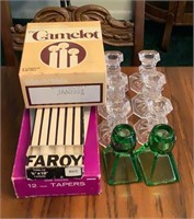 Vintage Crystal Candle Holders and Candles