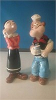 Popeye and Olive salt and pepper shakers 8 in tall