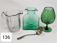 Old Glassware, Pitcher & Vases