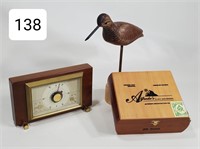 Airguide Barometer Carved Bird & Cigar Box