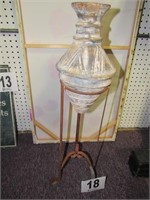 Pottery Vase on Stand - 27" Tall