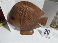 Hand Carved Wooden Fish - 15x15"