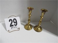 Pair of Brass Candle Sticks - 6.5" Tall