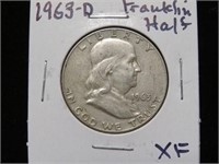 1963 D FRANKLIN HALF DOLLAR 90% XF