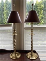 Pair of Frederick Cooper Brass Lamps