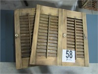 (2) Small Wooden Bi-fold Shutters