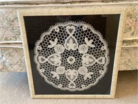 Framed Cut Lace Wall Hanging