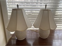 Pair of 17" Belleek Lamps
