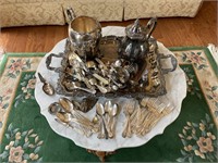 Lot of Antique & Vintage Silver Plated Service