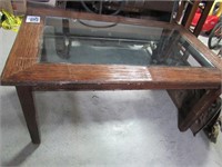 Wood & Glass Dining Room Table 60x36x29"