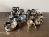 16 Antique SilverPlate Childs Mugs