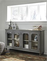 T505-662 Ashley 68" Gray Glass Door Accent Cabinet
