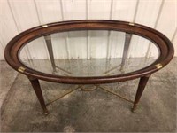 GLASS TOP ROUND COFFEE TABLE