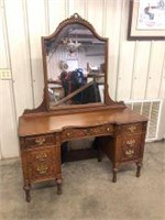 PERFECT ORNATE VANITY WITH MIRROR AND MATCHING STO
