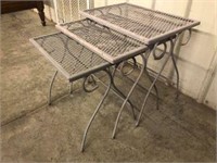 WROUGHT IRON NESTING STYLE PATIO TABLES