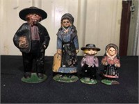 COLLECTION OF CAST IRON AMISH FIGURES