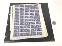 5 feuilles de timbres du Canada, 1940'-1950's