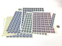 6 feuilles de timbres du Canada, 1940's-1970's
