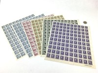 6 feuilles de timbres du Canada, 1950's-1960's