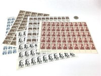 5 feuilles de timbres du Canada, 1950-1960-1970's