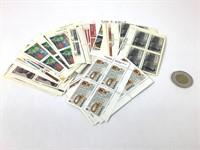 100 blocs x4 timbres du Canada inscrit 1970's