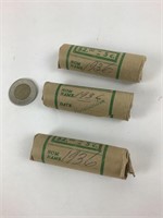3 rouleaux de 5¢ du Roi Georges V, 1936