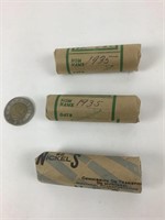 3 rouleaux de 5¢ du Roi Georges V, 1935