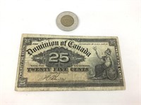 Billet de 25¢ Dominion of Canada, 1900