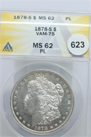 1878-s Morgan Dollar MS62  vam-75