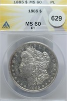 1885 Morgan Dollar MS60 PL