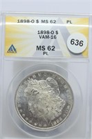 1898-o Morgan Dollar MS62PL vam-16