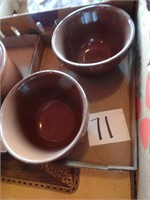 (2) Brown Stoneware Bowls