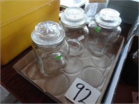 (3) Glass Storage Jars