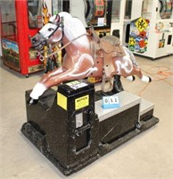Horse Kiddie Ride w/Leather Saddle, Coin Operated