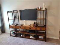 TV STAND W/SIDE SHELVES