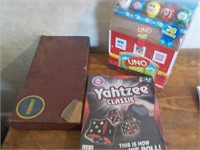 3 Games Uno, Yahtzee, scrabble  UPSTAIRS BEDROOM
