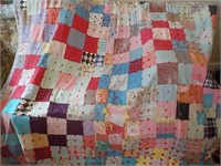 Tied, hand and machine quilt some damage 72 x 62