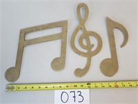 3 Solid Brass Musical Note Wall Art