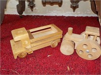Hand made wood track and trailer  UPSTAIRS