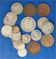 Assorted Early Canadian Coins