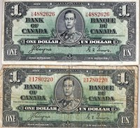 1937 Canadian Bank Notes