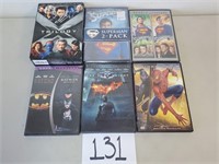 9 DVDs - Superman, Batman, X-Men & Spider-Man