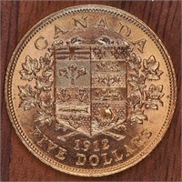 1912 Five Dollar Canada Coin - NOT GOLD